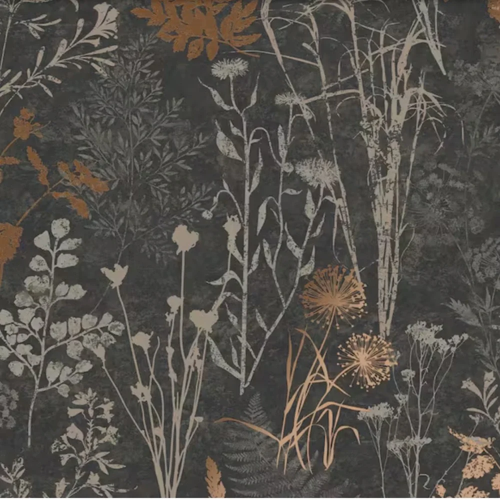 New! 1 Roll Organics Black and Copper Botanical Wallpaper by Superfresco Easy
